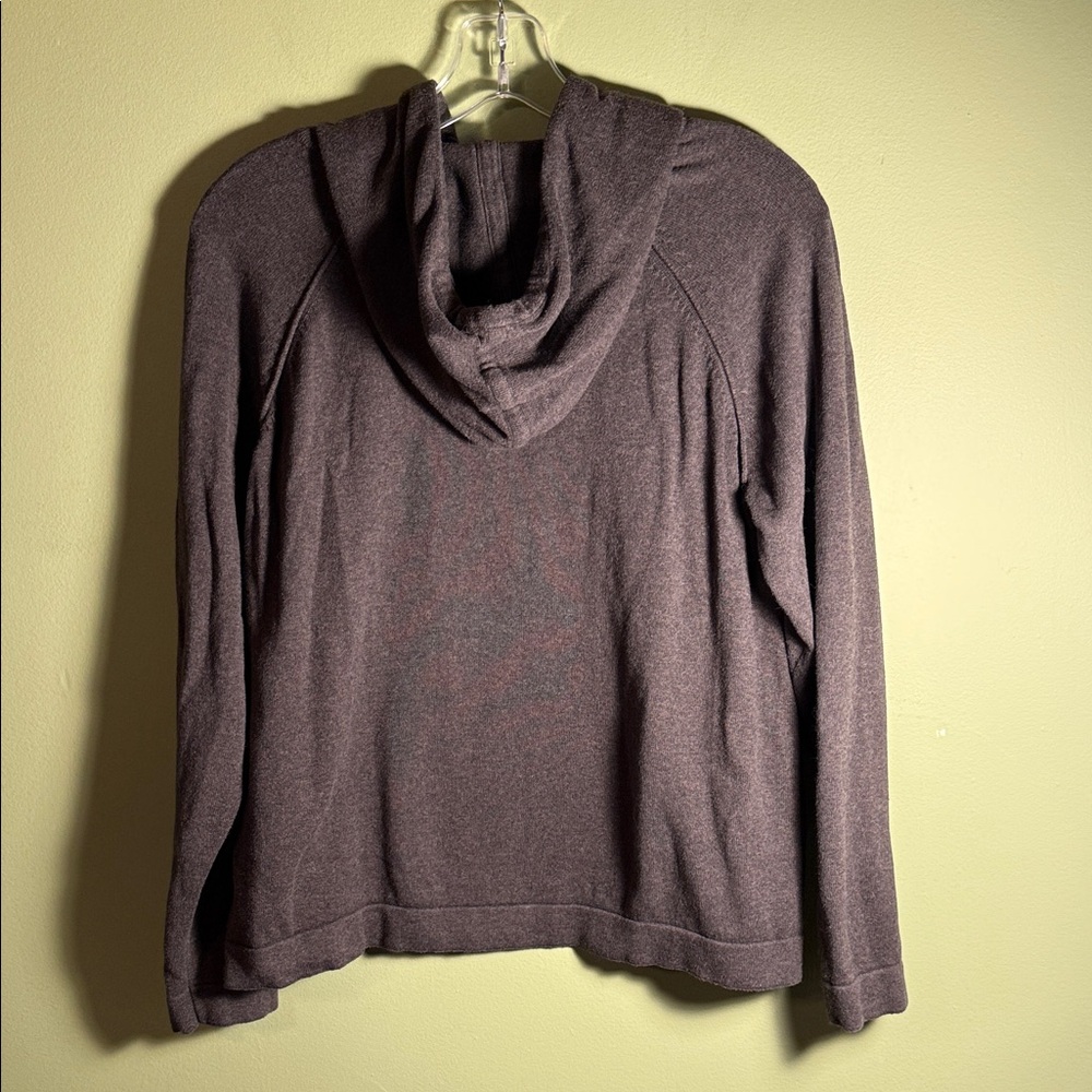 Maggie's Organics Organic Cotton Pullover with Hood - Heathered Brown L - Picture 7 of 12